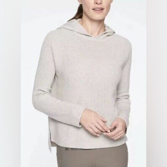 Athleta Rest Day Hoodie Sweater Dove Grey Heather #298220 $98 medium EE - Picture 1 of 4